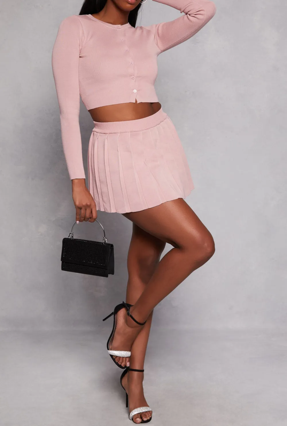 Short Round Neck Cardigan