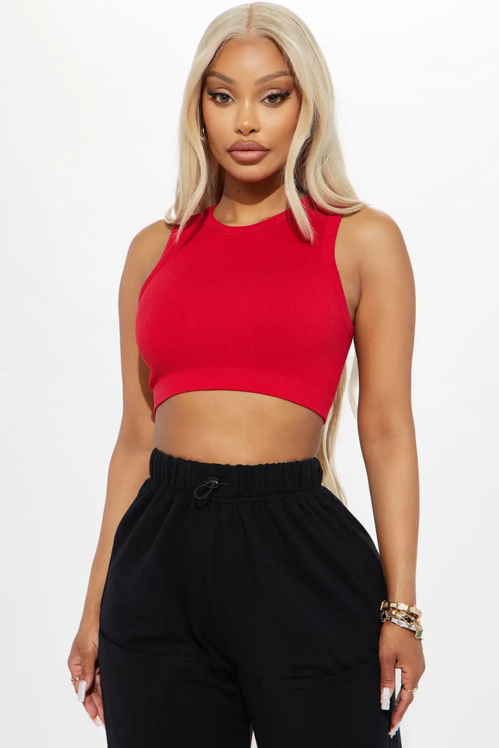 Jackie Seamless Crop Top - Dark Red