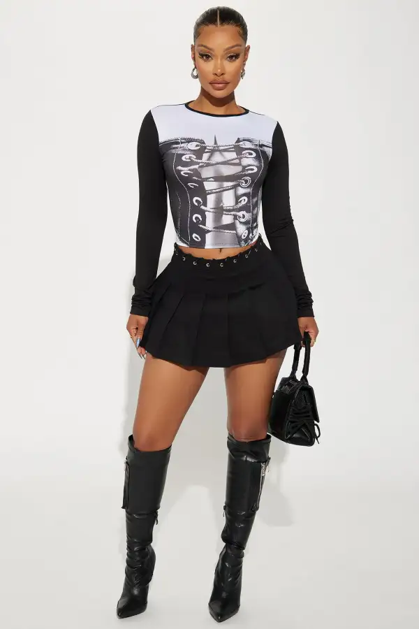 Lace Be Honest Top - Black/White