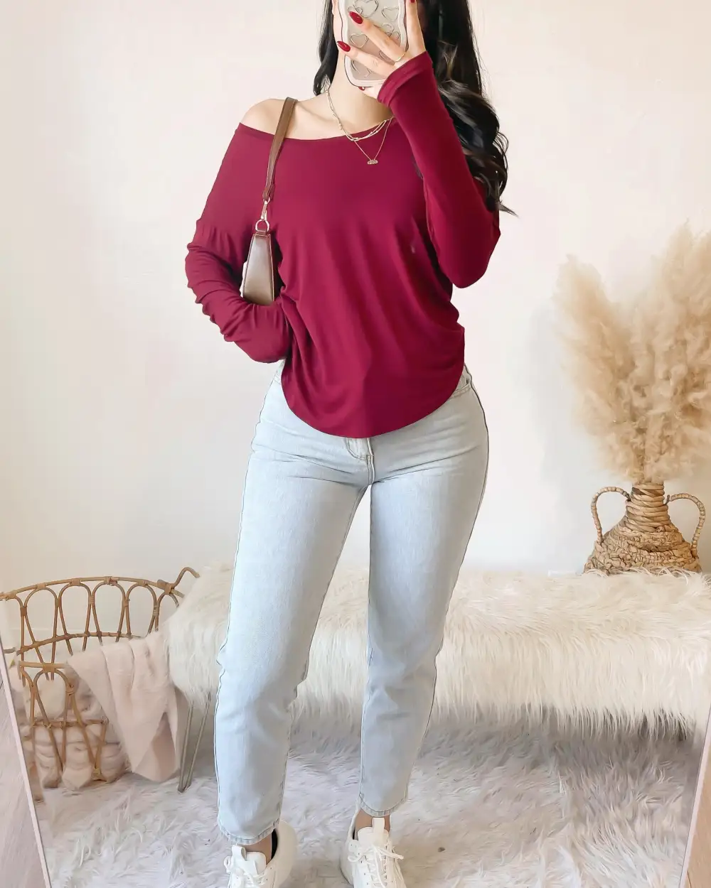 ARIA OFF SHOULDER LONG SLEEVE TOP (IVORY)