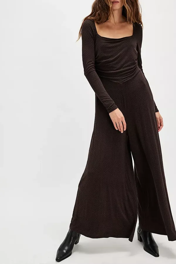 Long Sleeve Wide Leg Jumpsuit