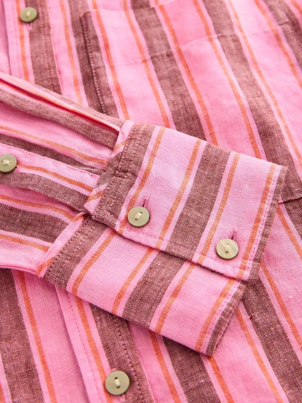 Loose Fit Long Sleeve Linen Button-Up Shirt