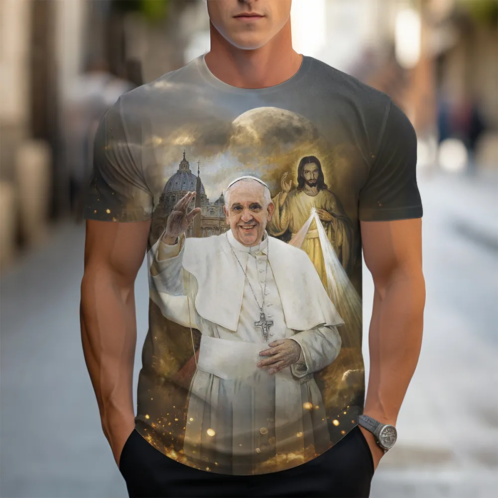 Men's See You In Heaven Print Short Sleeve Round Neck Cotton T-Shirt