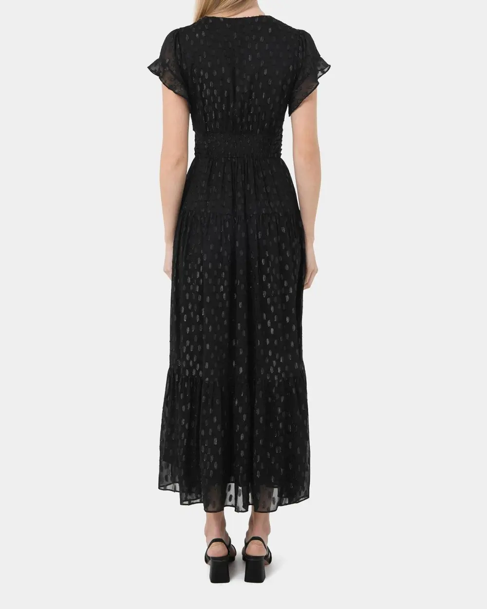 Glitter Surplice Neckline Maxi Dress