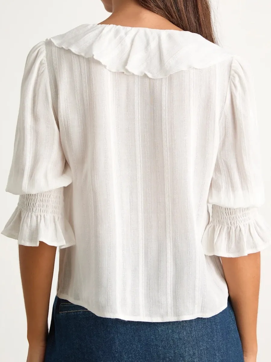 Scoop Neck Half Sleeve Blouse