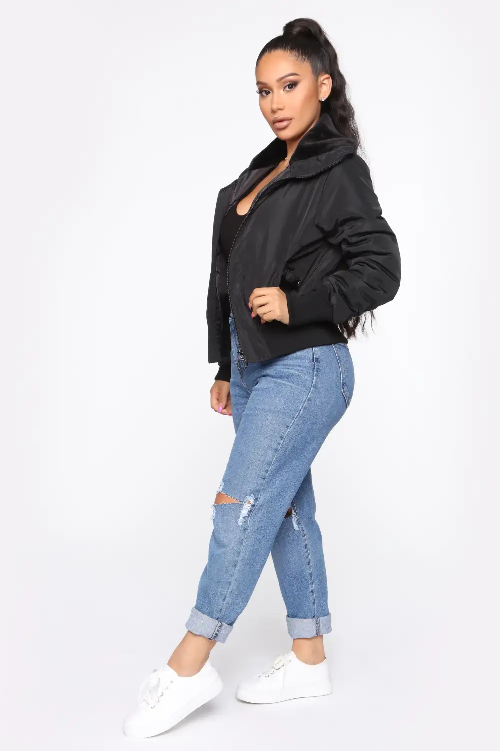 Nights In Denver Bomber Jacket - Black