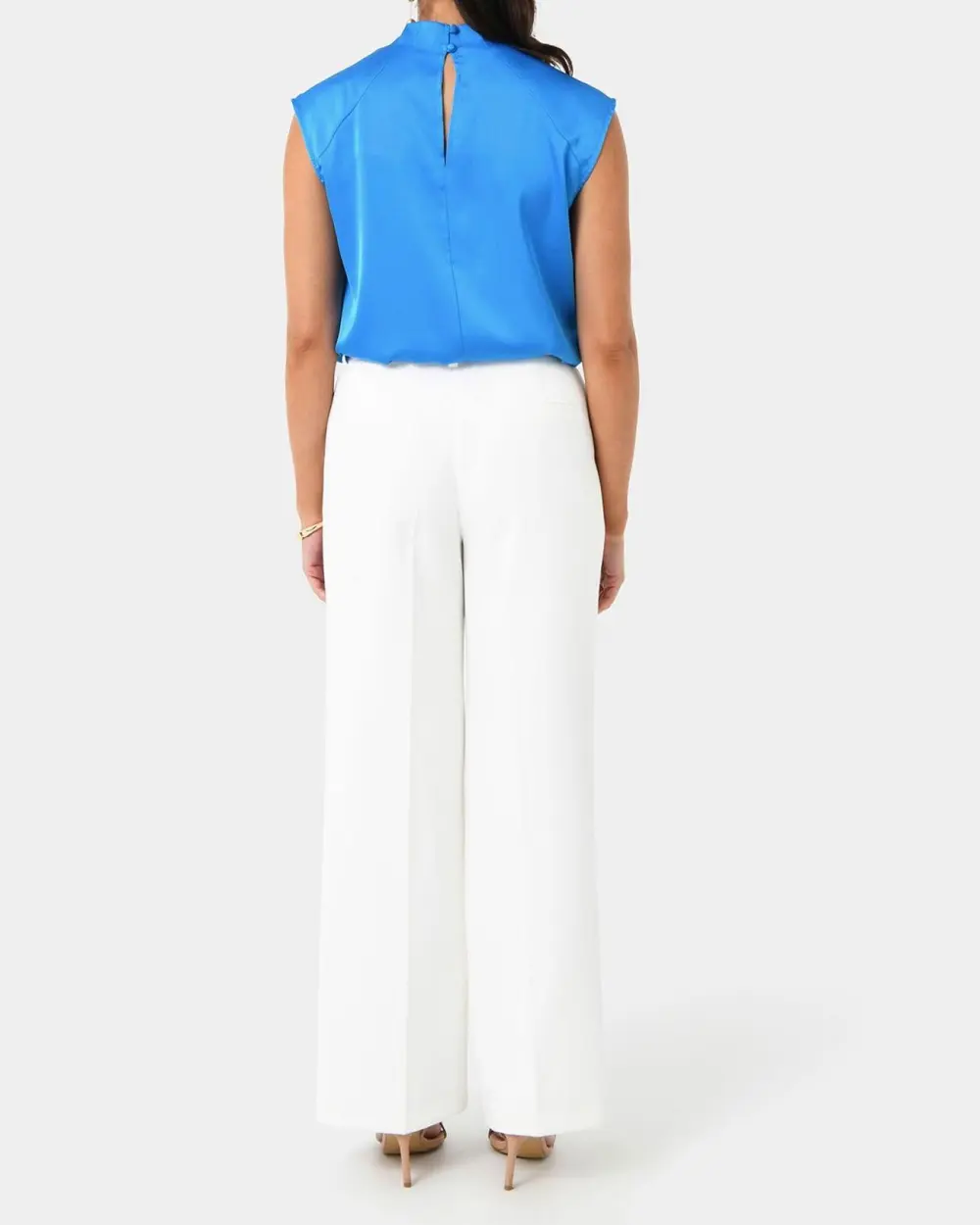 Lustrous Satin Pleated Satin Top