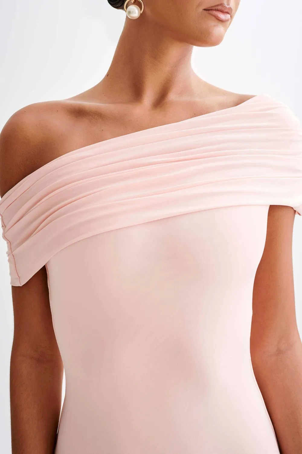 Off Shoulder Slinky Maxi Dress