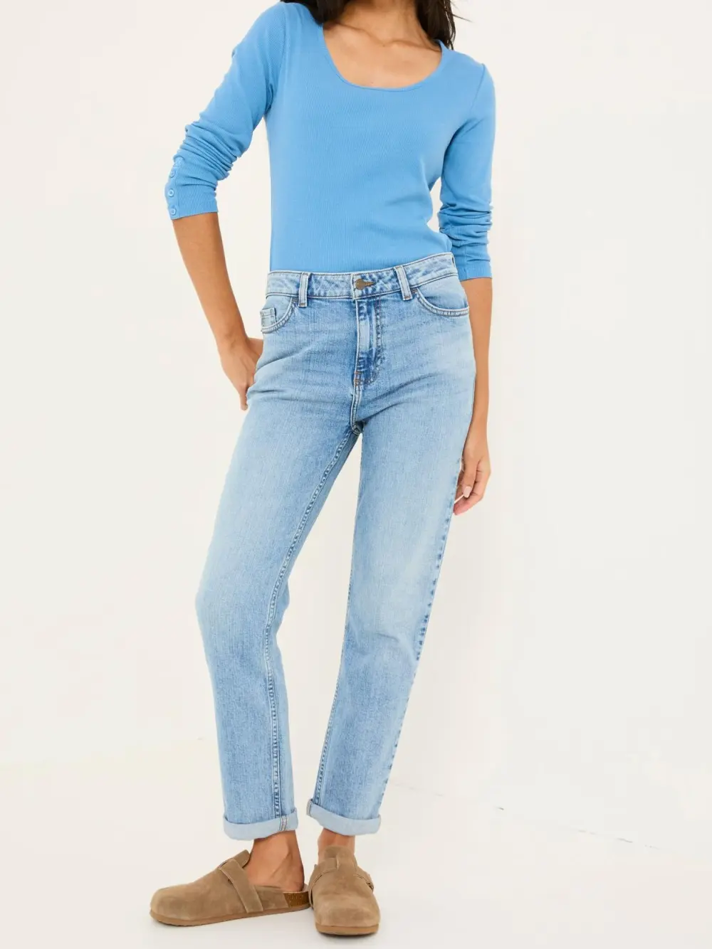 Light Blue Denim Girlfriend Jeans