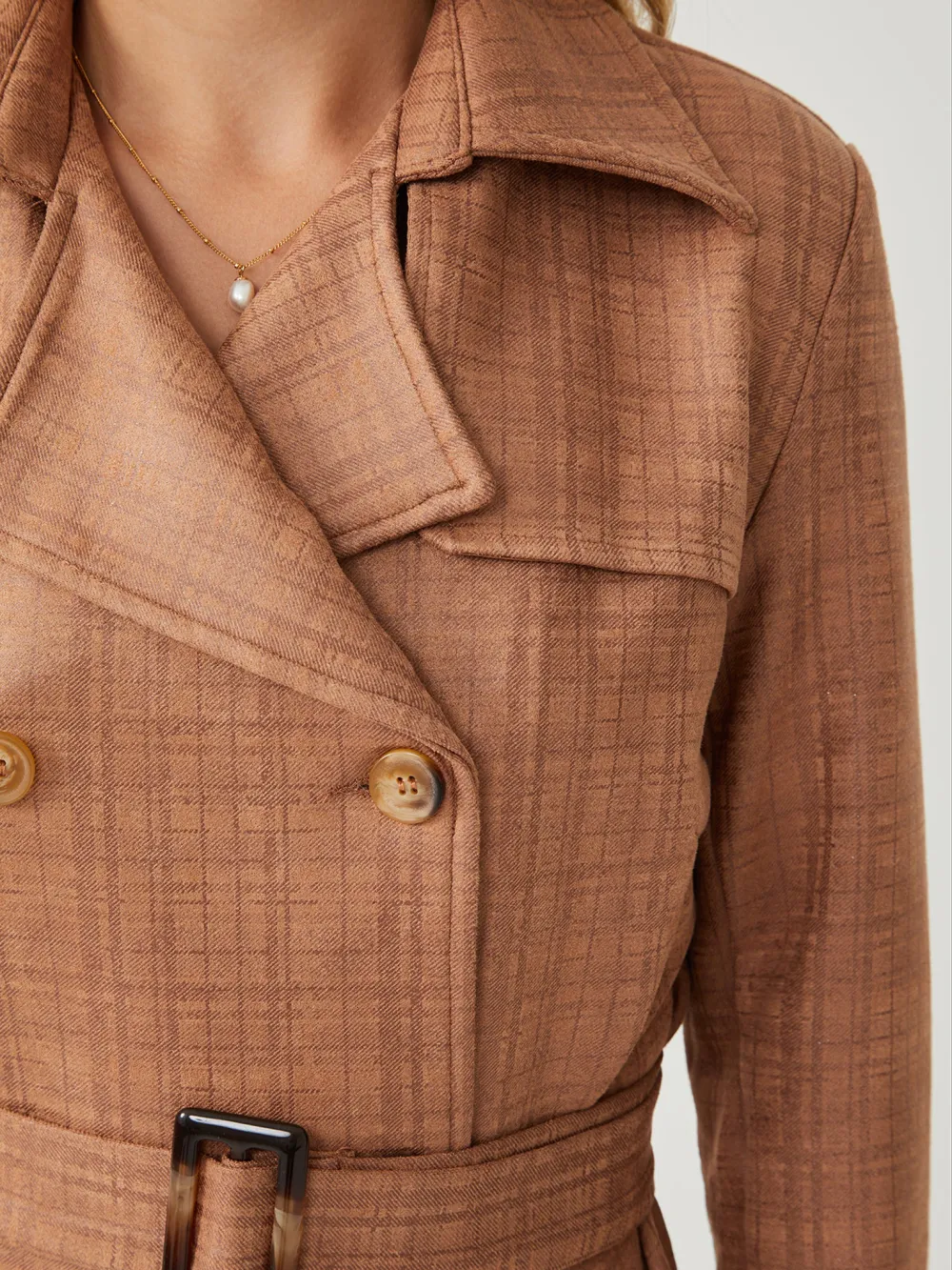 Camel Print Daily Long sleeves Coat