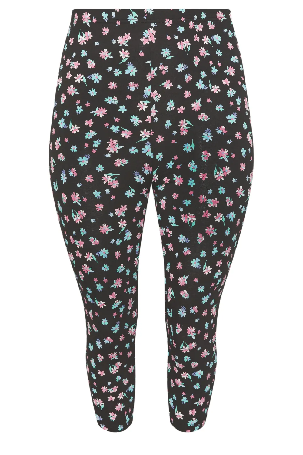 YOURS Curve 2 PACK Black Butterfly Print Cropped Leggings