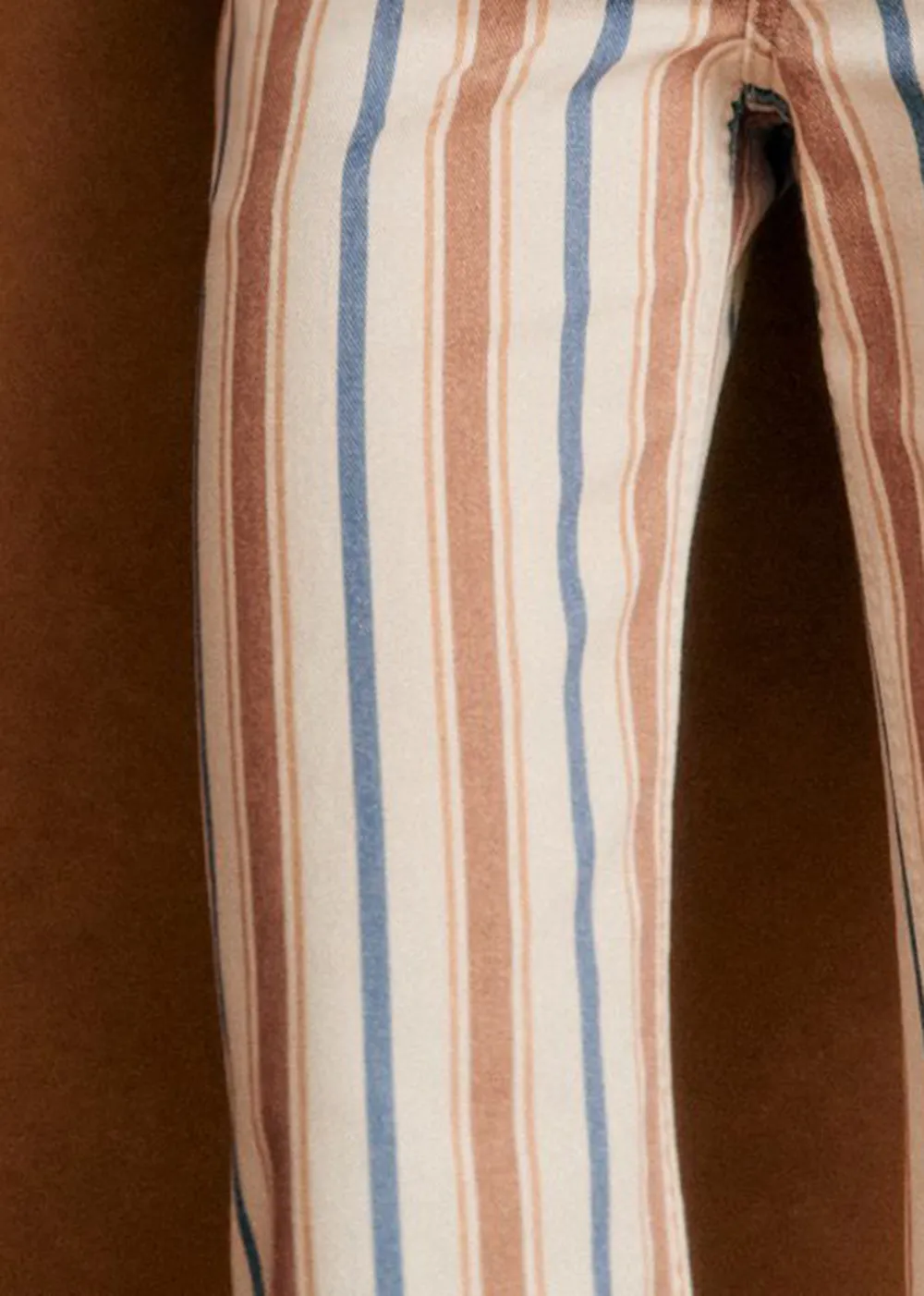 Striped Loose Flared Cropped Trousers