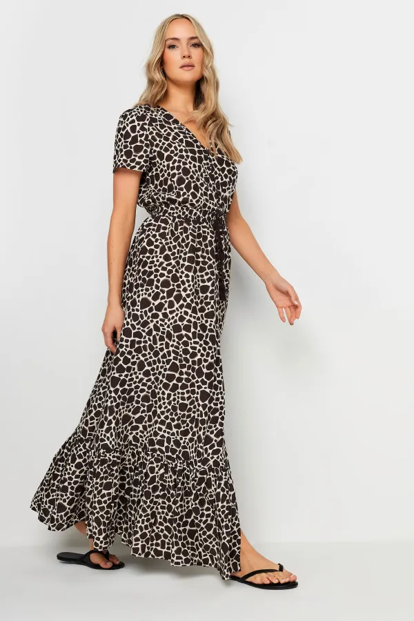 LTS Tall Natural Brown Animal Maxi Dress