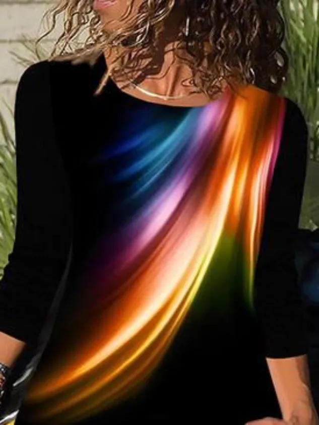 Women Summer Boho Sweet Long Sleeve Casual  Tops