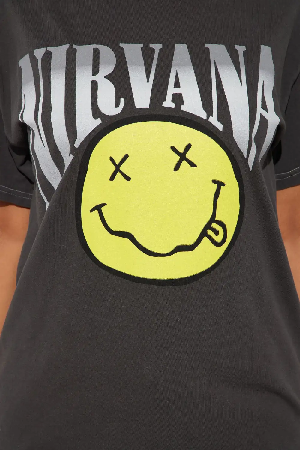 Nirvana Arched Logo Washed Tee - Black Wash