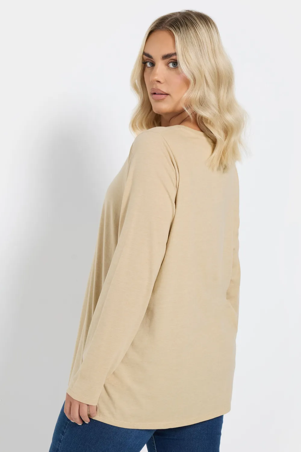 YOURS Curve Black Cotton Long Sleeve T-Shirt