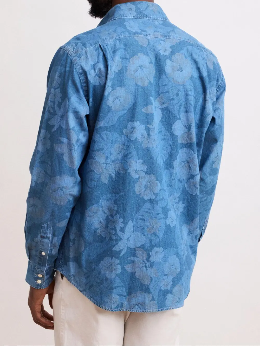 Soft And Comfortable Simple Indigo Blue Print Shirt