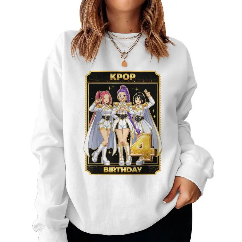 4Th Birthday K-Pop Star Korean Pop Music Lovers Girls Bday Women Sweatshirt
