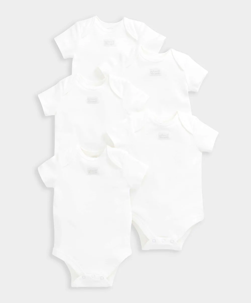 Organic Shortsleeved Bodysuits (5 Pack) - White