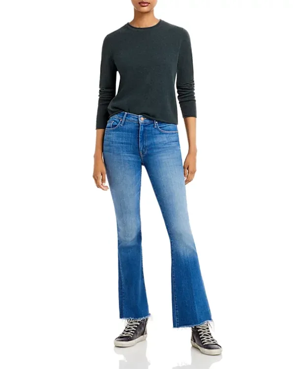 Casual Style Rolled Edge Cashmere Sweater