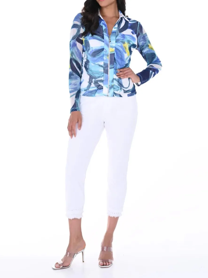 White Cropped High - Waist Jeans