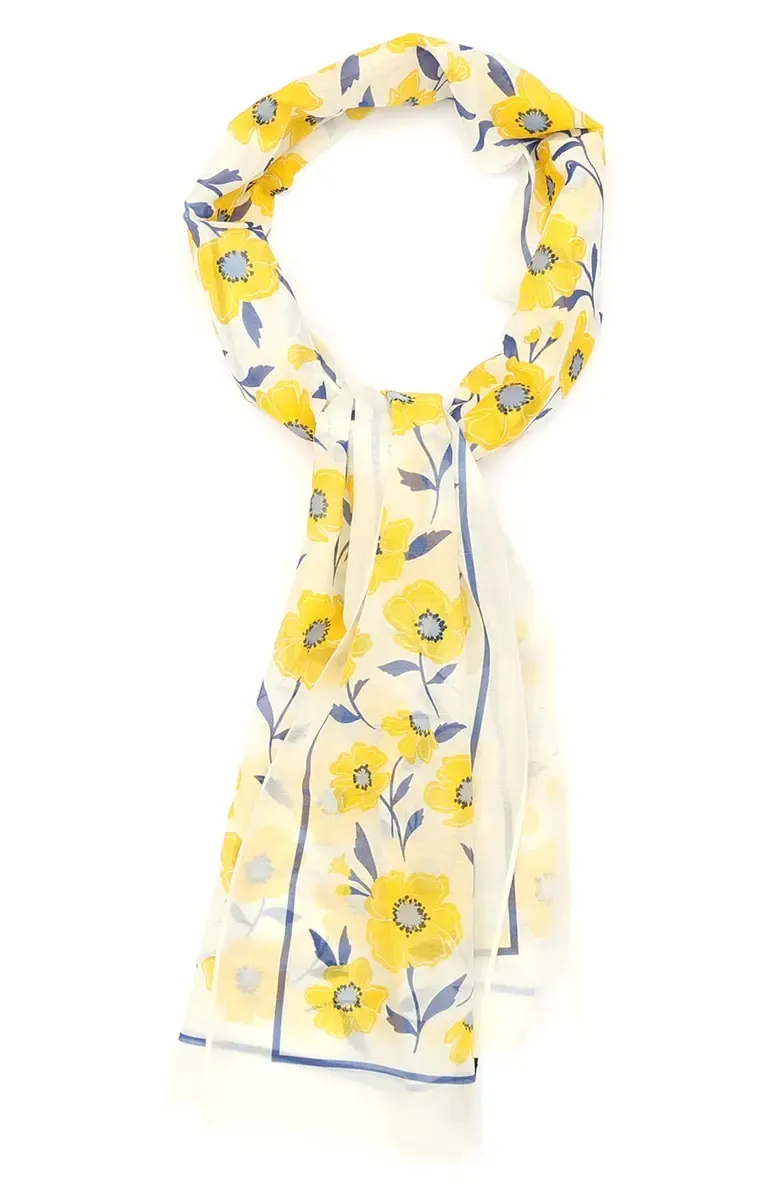 Sunshine Floral Cotton & Silk Scarf