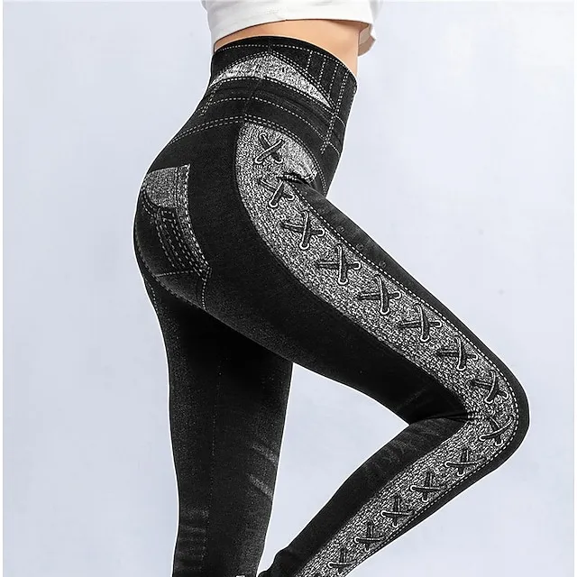 Women's High Elasticity High Waist Athletic Athleisure Black Blue S M Summer Spring