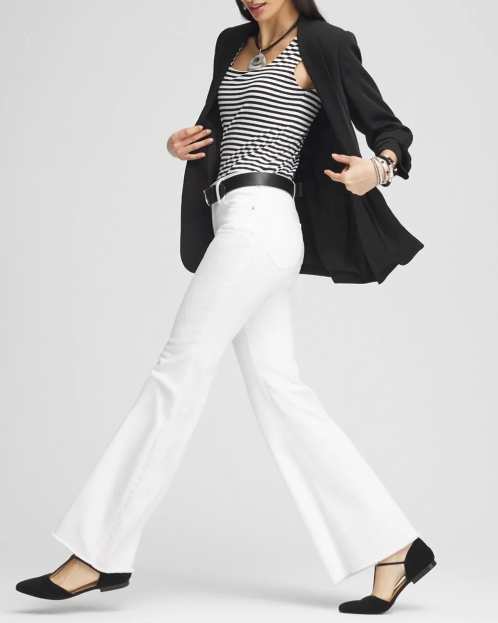 White Flared Denim Jeans