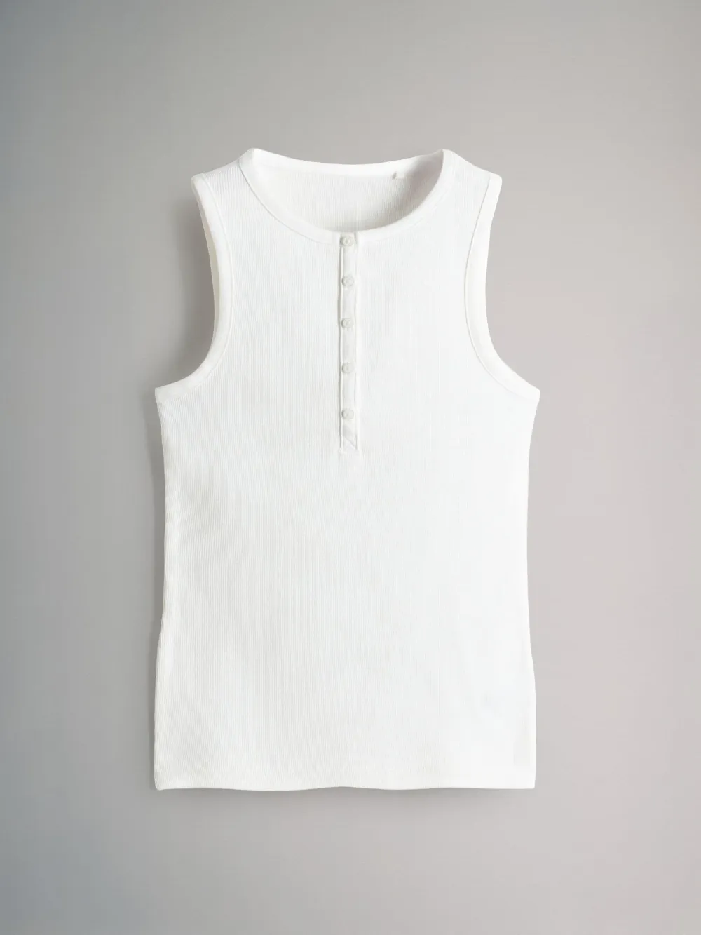 Ribbed Henley Tank Top Set 4 Pieces