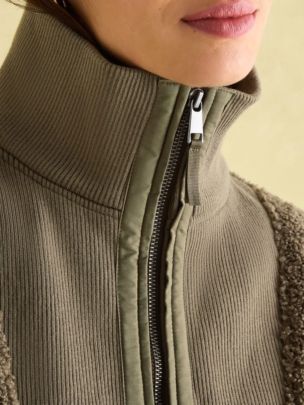 Khaki Green Borg Fleece