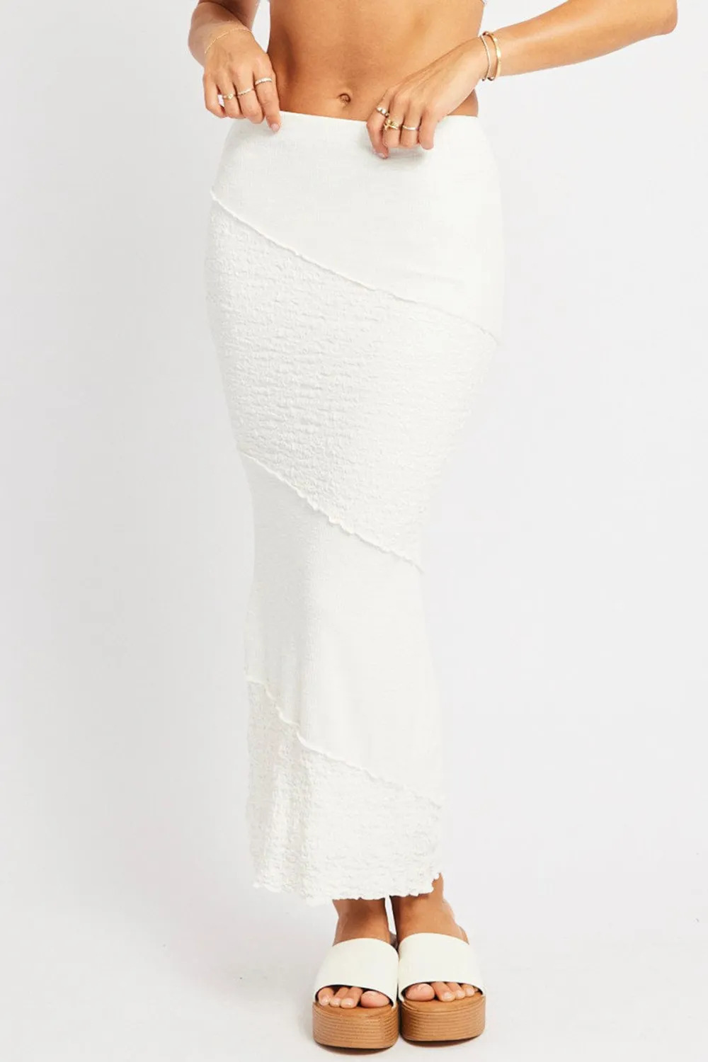 White Midi Skirt Texture