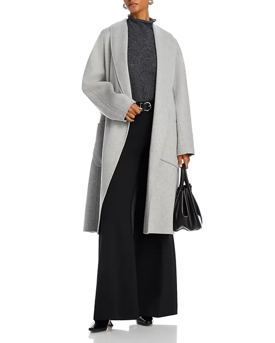 Shawl Collar Long Sleeves Multicolor Coat