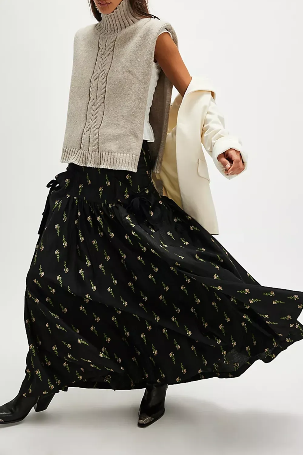 Floral Print Maxi Skirt