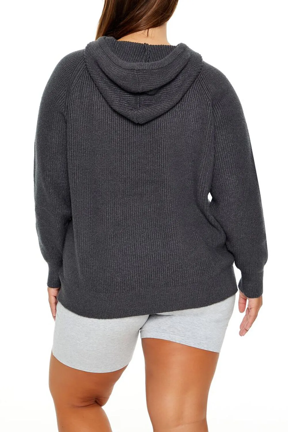 Plus Size Sweater-Knit Hoodie