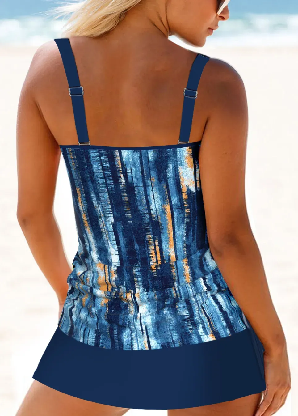 Circular Ring Mid Waisted Leopard Tankini Set