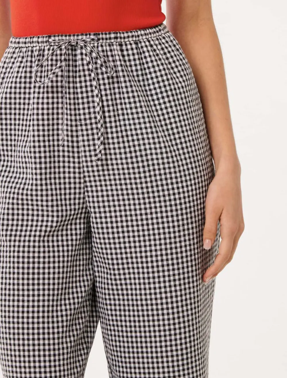Gingham Wide Leg Pant