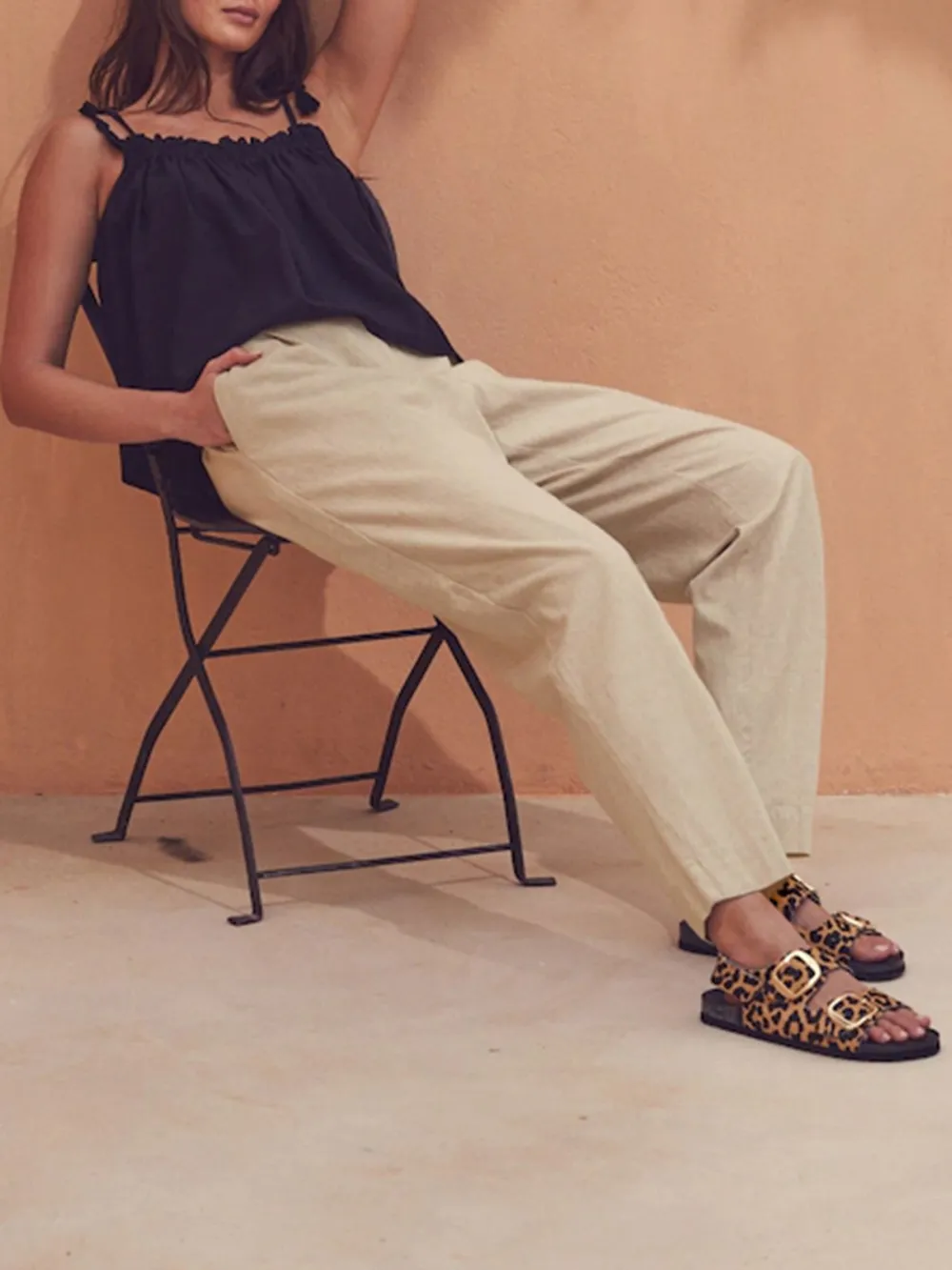 Natural Self-Cultivation Intelligent Barrel-Shaped Linen Pants