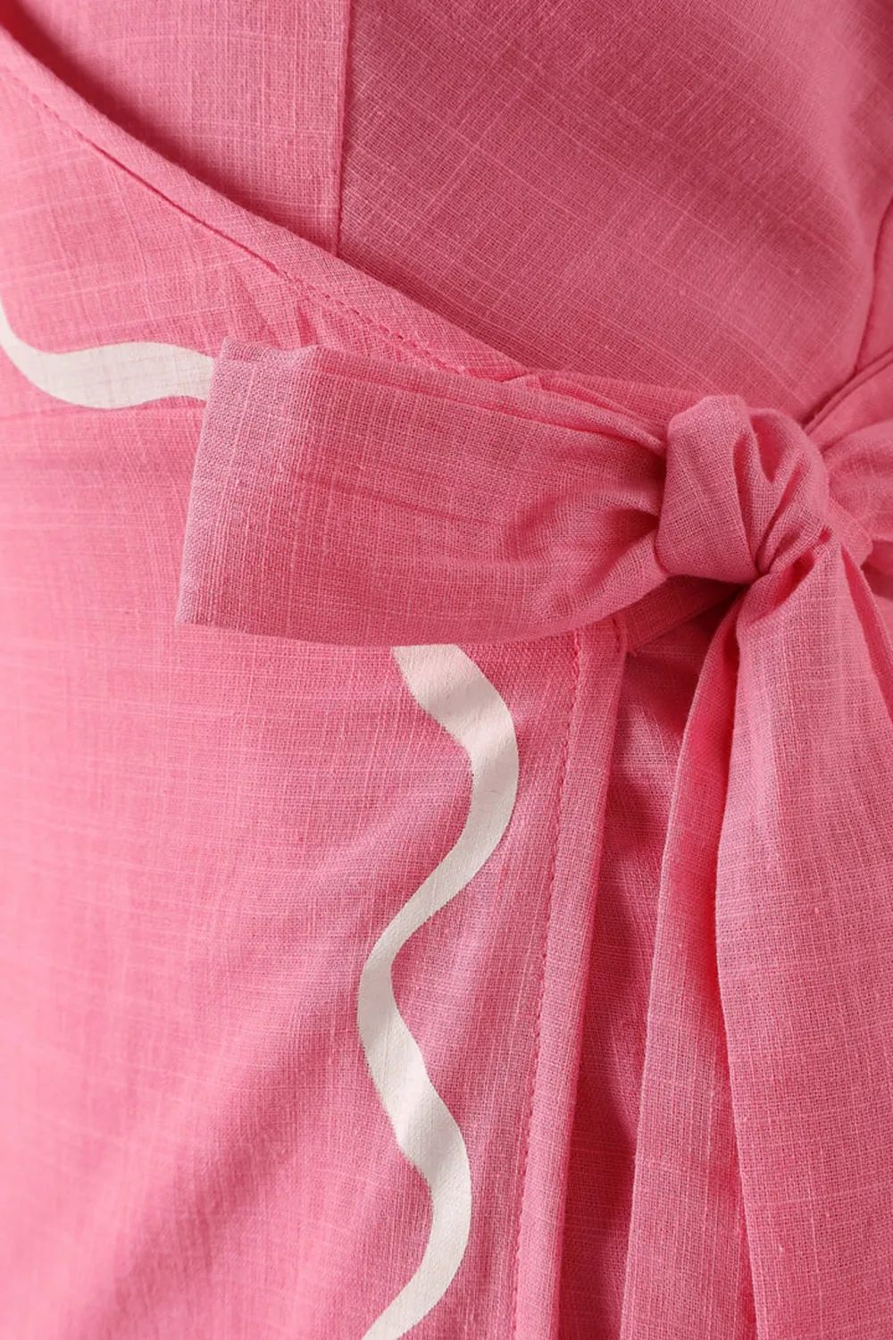 STRIPED PRINT WRAP MIDI  DRESS