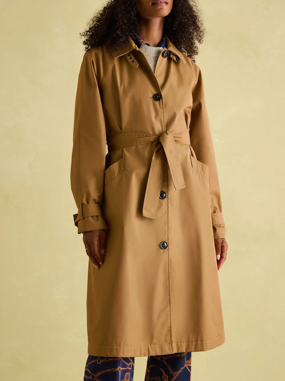 Brown Waterproof Belted Trench Coat