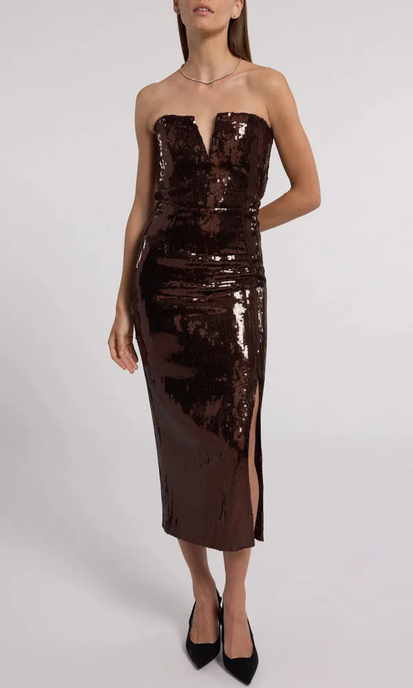 Side Slit Sequin Dress