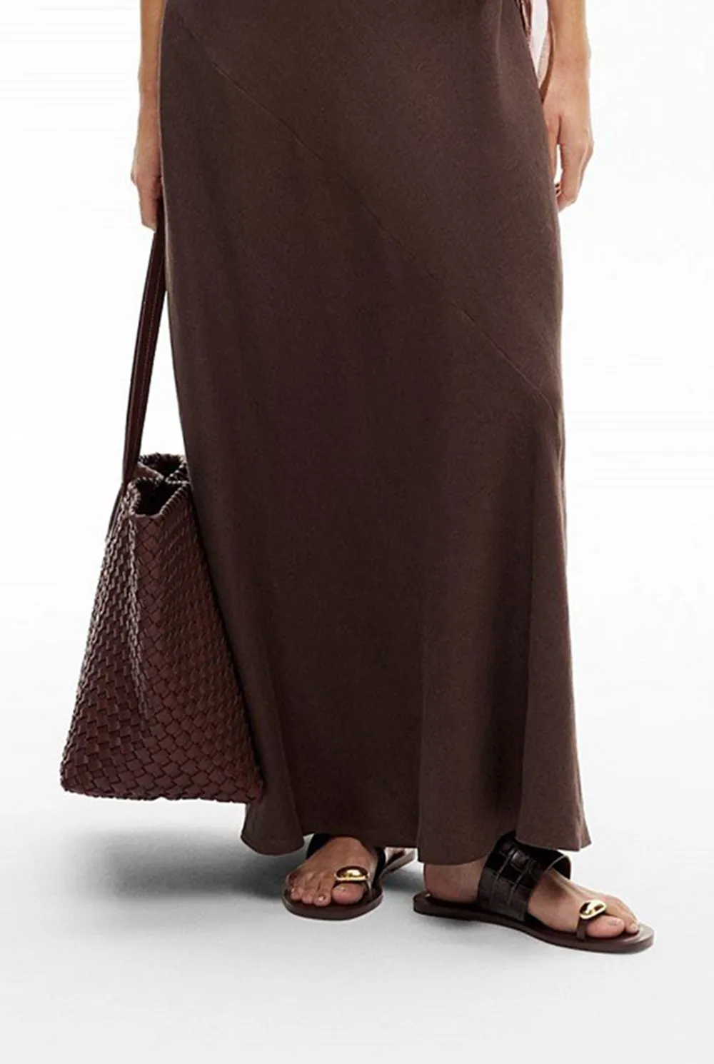 A Dress With A Scarf Collar And Stripes