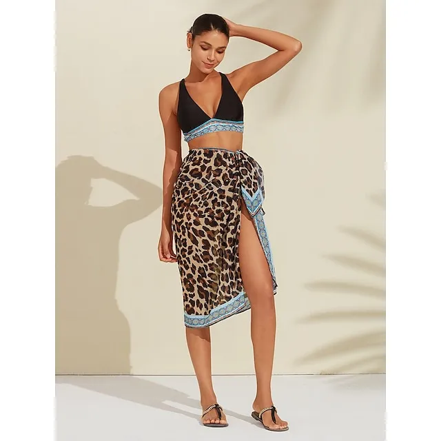 Leopard Print Sarong Cover Up
