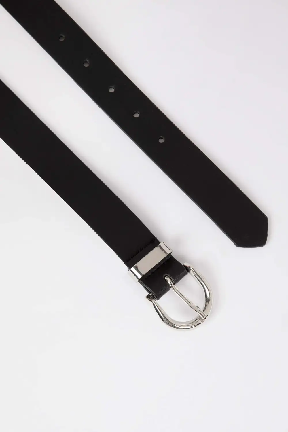 Black Metal Single-Button Belt