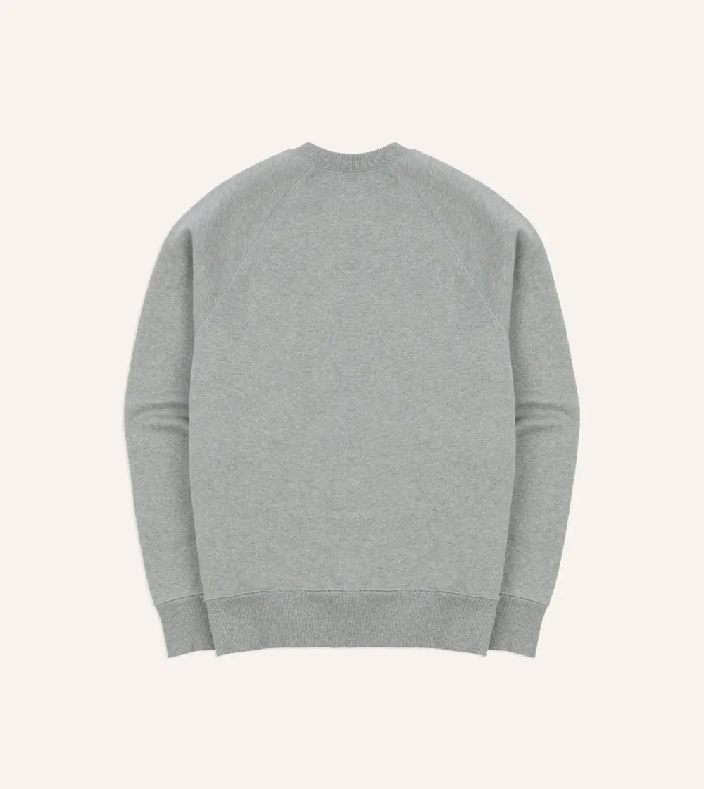Grey Brushed Cotton Jersey Sweatshirt Plain