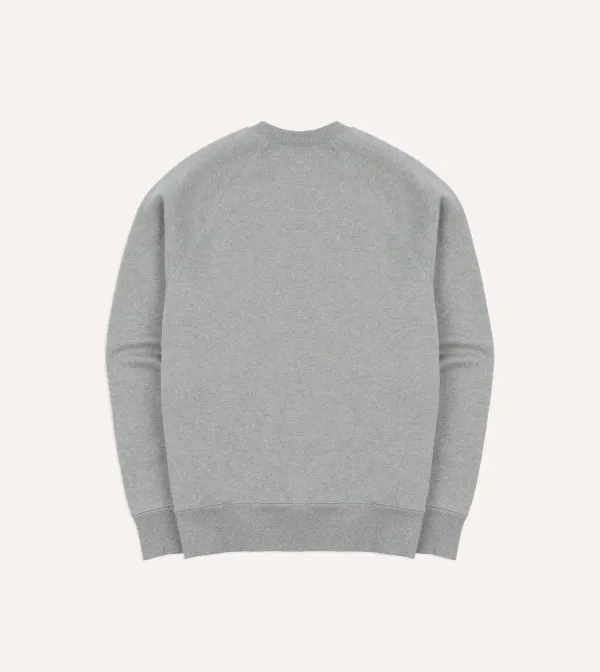 Grey Brushed Cotton Jersey Sweatshirt Plain