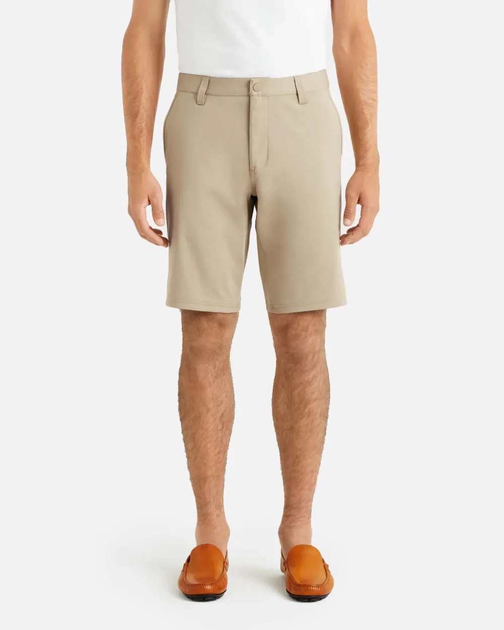Earth Brown Elastic - Waist Men's Shorts