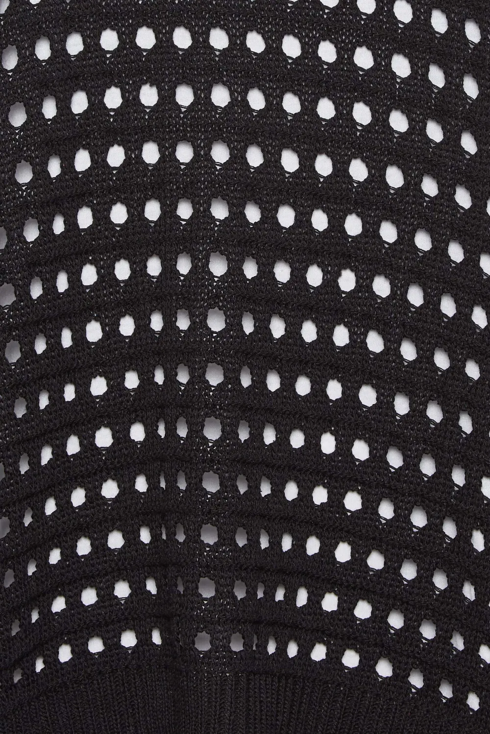 YOURS Curve Black Side Split Crochet Jumper