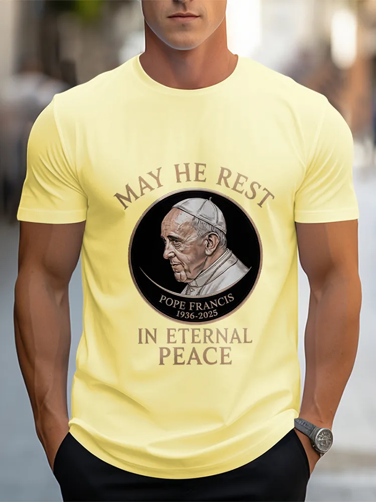 Men'S May He Rest In Eternal Peace Short Sleeve Round Neck Pure Cotton T-Shirt