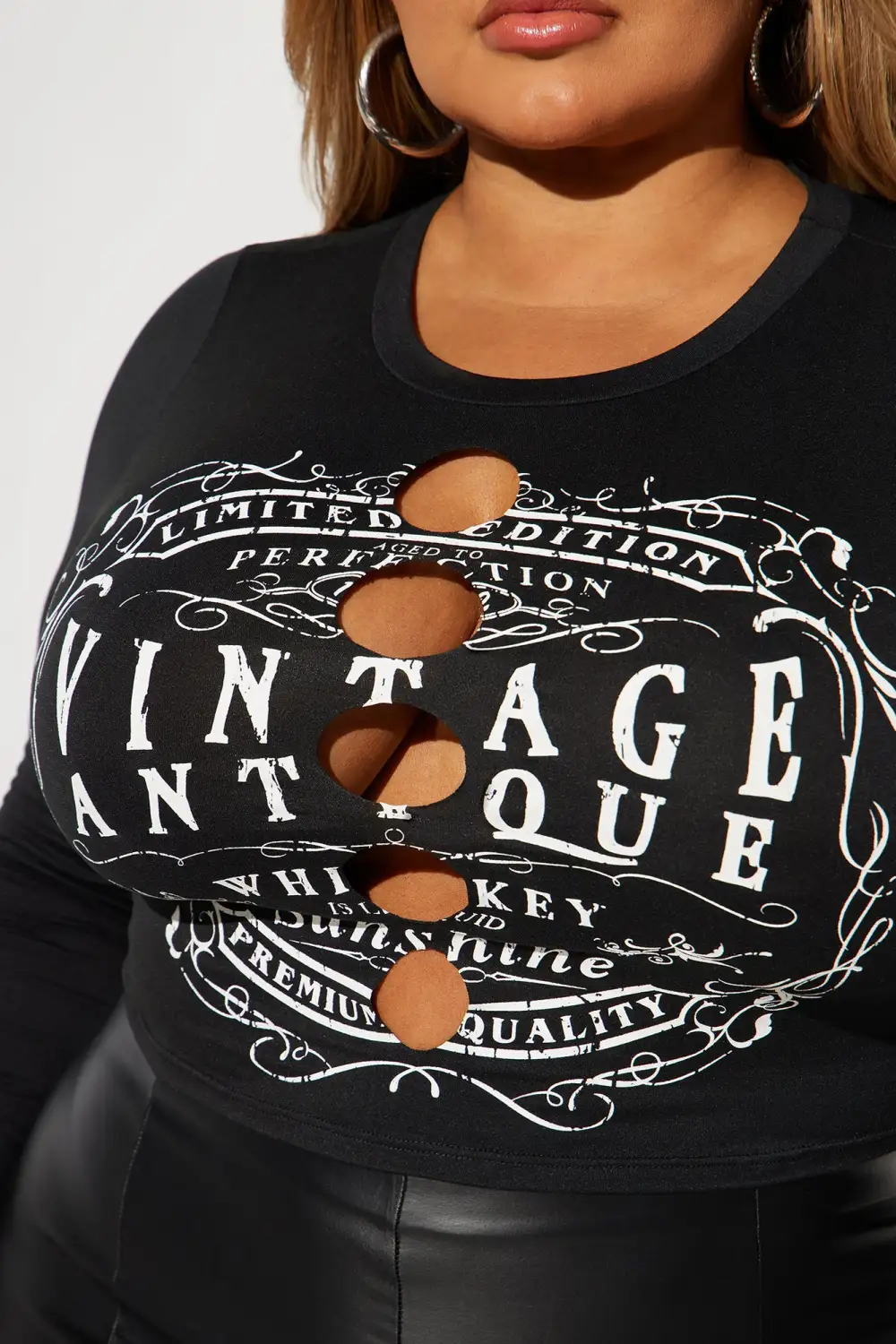 Liquid Sunshine Cut Out Graphic Tee - Black