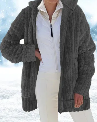 Plush Solid Zipper Jacket